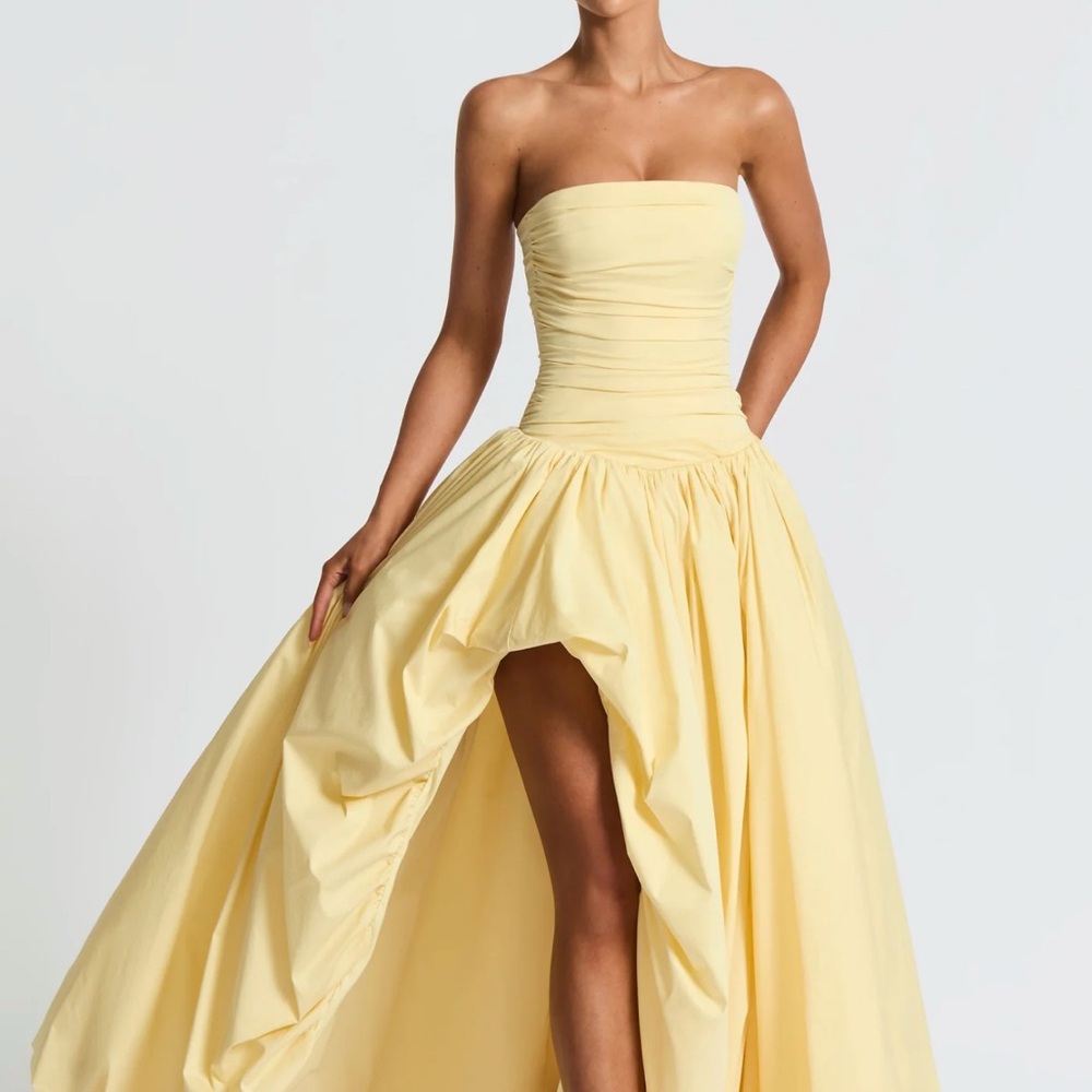 Babyboo Elegant Yellow Strapless Dress
